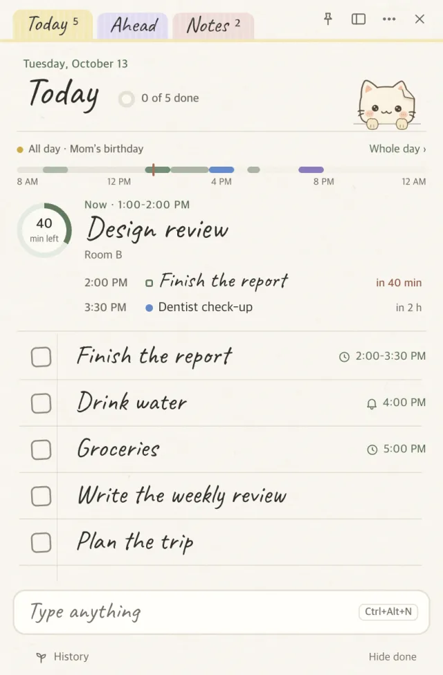 The same note in the Windows app